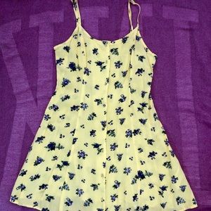 Bright yellow button down dress